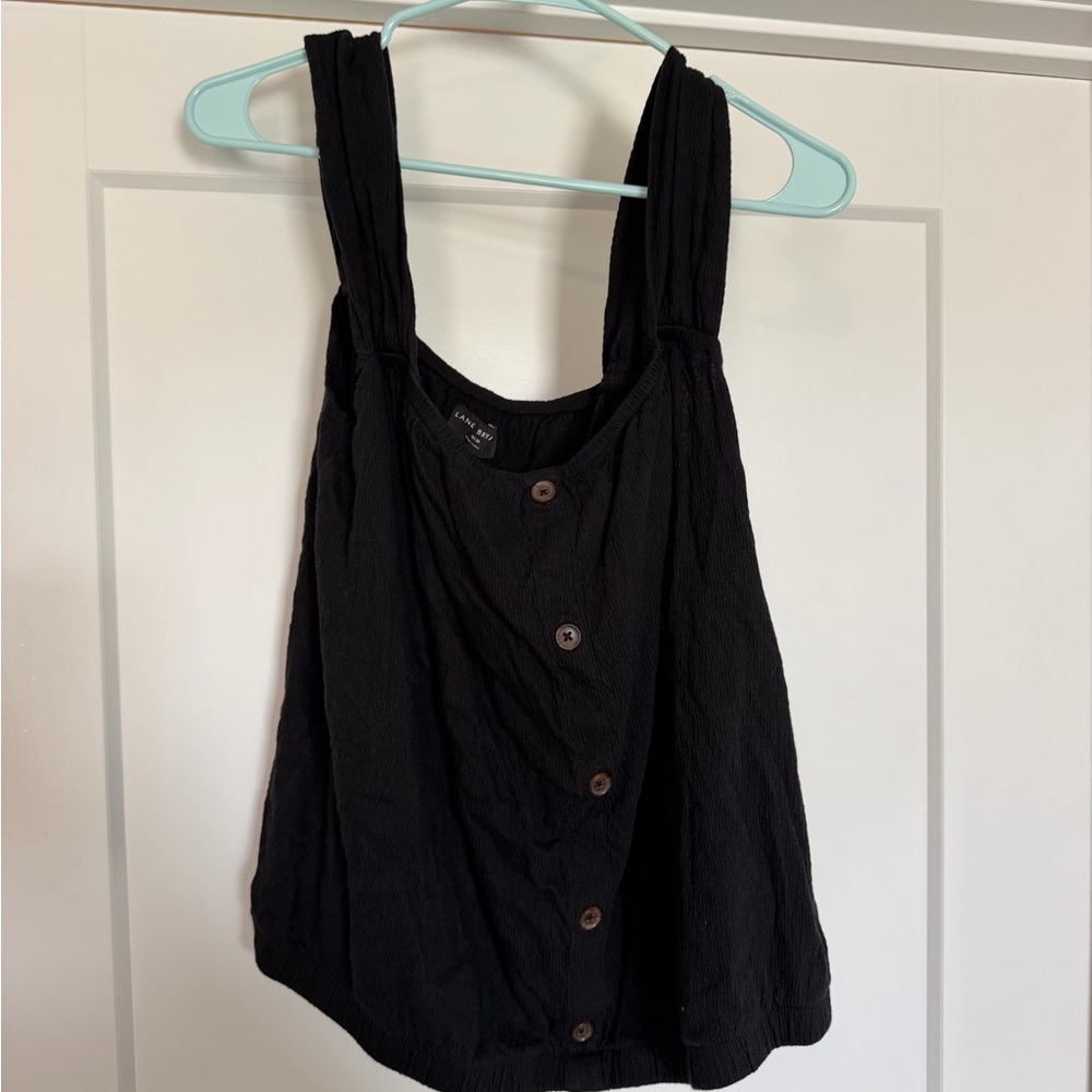 Black Button-Up Women's Top